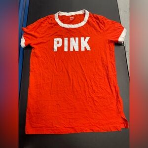 PINK Victoria's Secret Red Tee with White Details